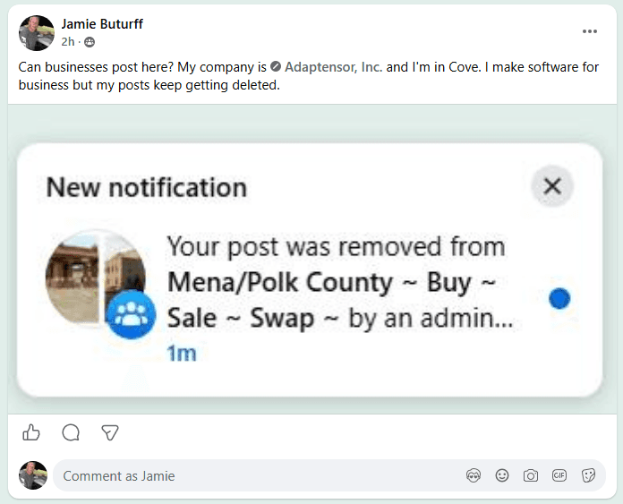 Adaptensor.com out of Cove gets Booted from the Mena/Polk County Swap Shop
